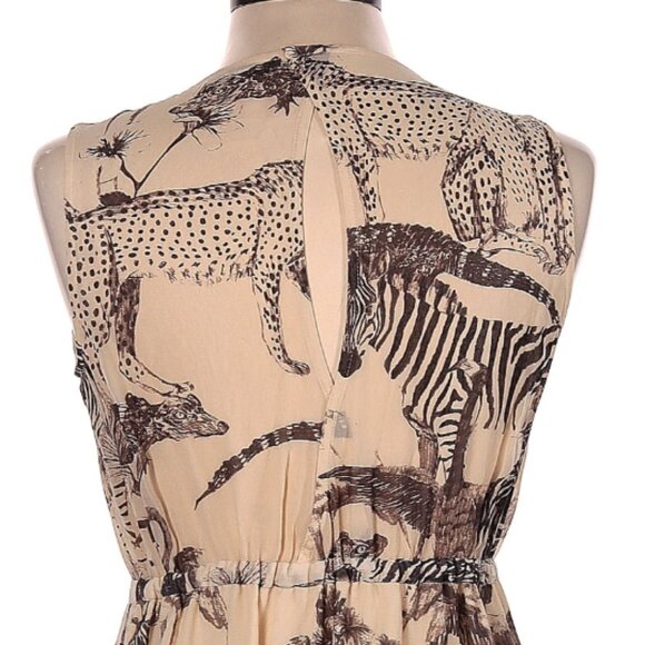๐จ 50% OFF BUNDLES! ๐จNWOT Madewell Ivory Safari Silk Animal Print Dress - Picture 8 of 9